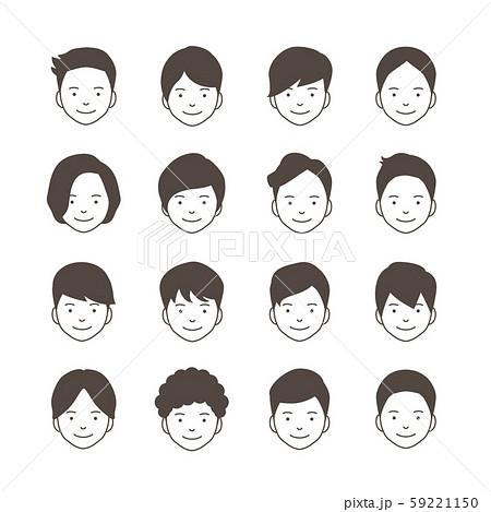 Boys Hairstyle Stock Illustration