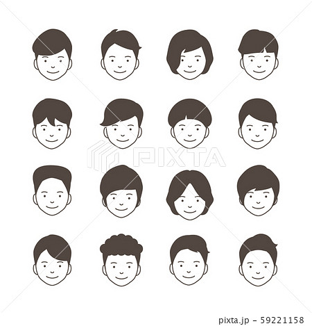 Boys Hairstyle Stock Illustration