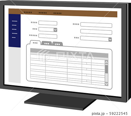 パソコンでの画面入力事務のイラスト素材