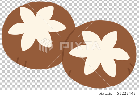 しいたけの飾り切り 花切り 主線なしのイラスト素材