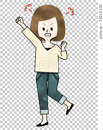 Woman-get angry / claim-watercolor 59226100