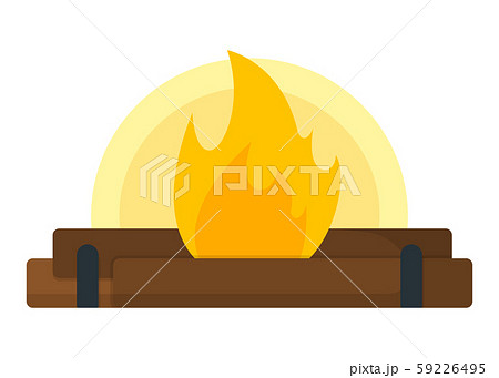 Campfire, bonfire icon. Open Fire on White Campfire, bonfire icon. Open Fire on White 59226495