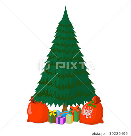 Christmas Tree with Gift Icon Concept. Xmas Tree Christmas Tree with Gift Icon Concept. Xmas Tree 59226496