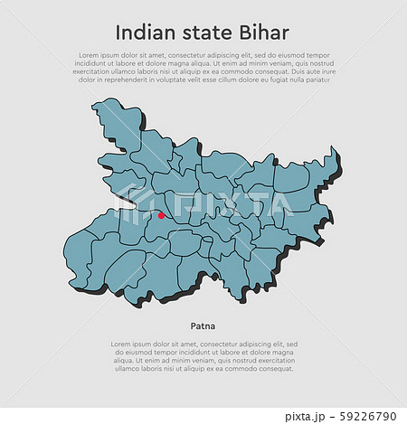 India Country Map Bihar State Template Backgroundのイラスト素材 [59226790] - PIXTA