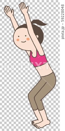 Women doing yoga in Utu Katasana (chair pose) Women doing yoga in Utu Katasana (chair pose) 59228048