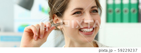 Smiling manager holding pen Smiling manager holding pen 59229237