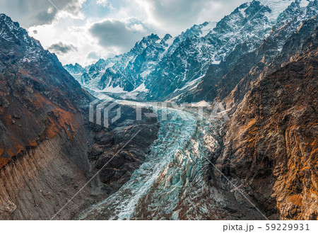 glacier in the mountains of the Caucasus. 59229931