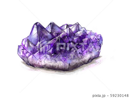紫水晶のイラスト素材