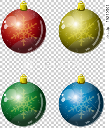 クリスマスツリー飾り ガラスボールのイメージイラストのイラスト素材