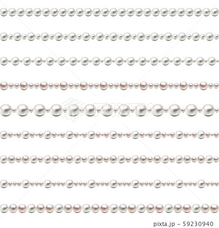 Seamless pearl beads. Pearl Beads Set. Vector. Seamless pearl beads. Pearl Beads Set. Vector. 59230940