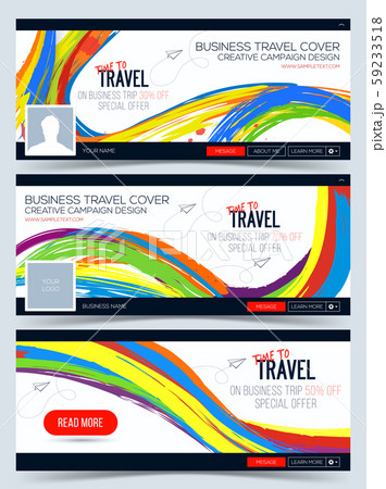 Colorful vector Header Layout Template for business travel 59233518
