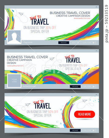 Colorful vector Header Layout Template for business travel 59233519
