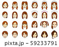 若い女性の顔③　（カラー） 59233791
