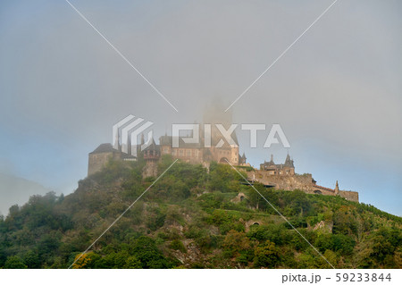 Beautiful Reichsburg castle on a hill in Cochem, 59233844