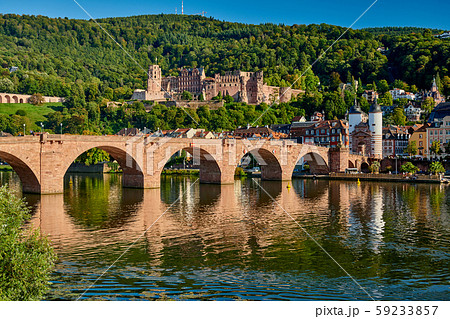 Heidelberg town on Neckar river, Germany 59233857