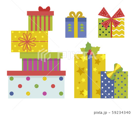 Christmas Gift Boxes with Ribbons and Bows 59234340