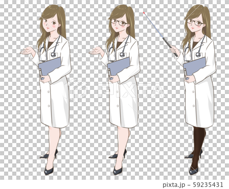 Working woman, a female doctor set in a white coat 59235431