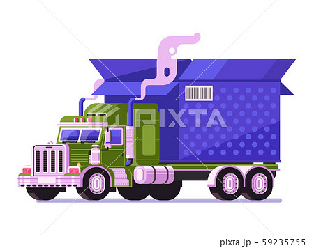 Auto Shipping Deliver Truck with Parcel Icon 59235755