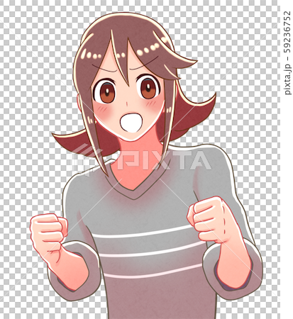 一個惱怒的女孩例證 59236752