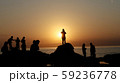 夕日と海岸 59236778