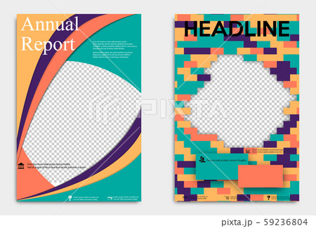 Corporate business stationery templates. Abstract brochure design. Modern back and front flyer 59236804