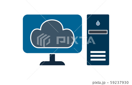 Cloud Computing icon flat style graphical symbol.	 59237930