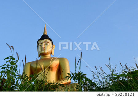 The big golden Buddha statue of Phu Salao temple The big golden Buddha statue of Phu Salao temple 59238121