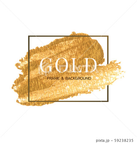 Gold frame and border template watercolour brush stroke painted 59238235