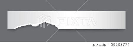 Paper strip with torn edges. Piece of ripped white paper and soft shadow for web and print. 59238774
