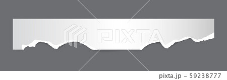 Paper strip with torn edges. Piece of ripped white paper and soft shadow for web and print. Paper strip with torn edges. Piece of ripped white paper and soft shadow for web and print. 59238777