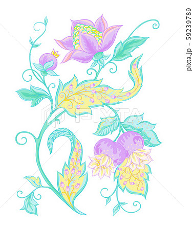 Fantasy flowers, traditional Jacobean embroidery Fantasy flowers, traditional Jacobean embroidery 59239789