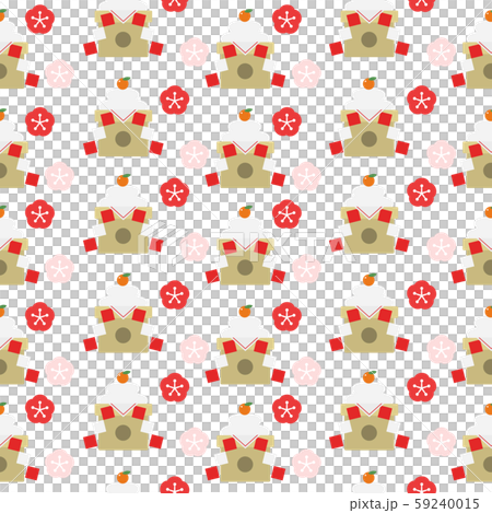 Kagami mochi seamless pattern plum blossom 59240015