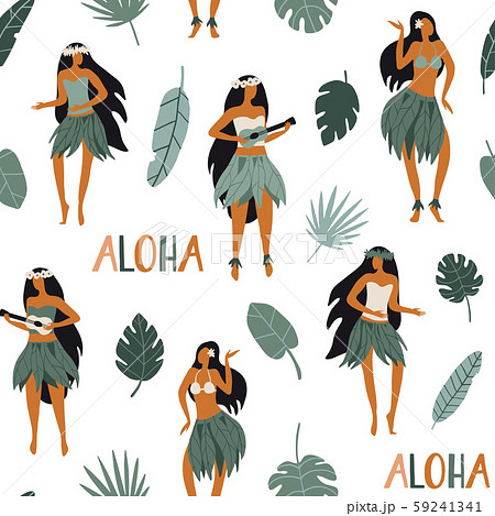 Aloha Seamless Patternのイラスト素材