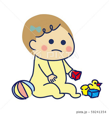 赤ちゃん 無表情２ 右のイラスト素材