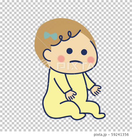 赤ちゃん 無表情１ 右のイラスト素材
