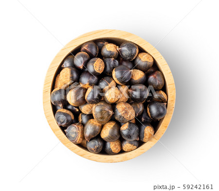 thai chestnuts in wood bowl isolated on white thai chestnuts in wood bowl isolated on white 59242161