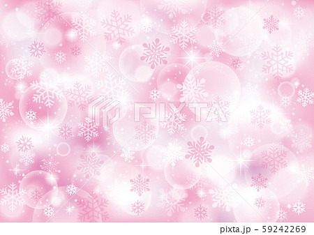 雪 キラキラ 冬 背景 ピンクのイラスト素材