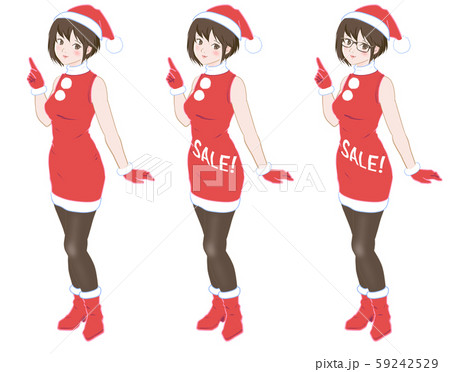 女性　サンタクロース 59242529