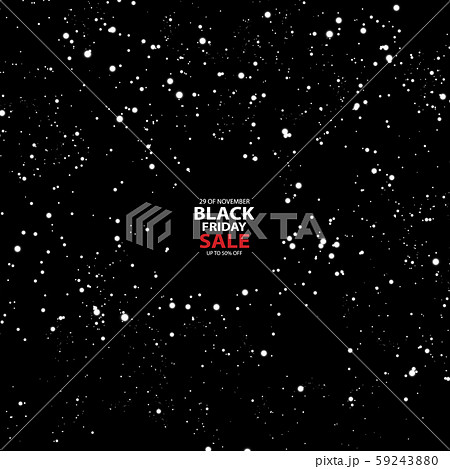 Black friday sale with snow on the black background. Light vector background for your advertise 59243880