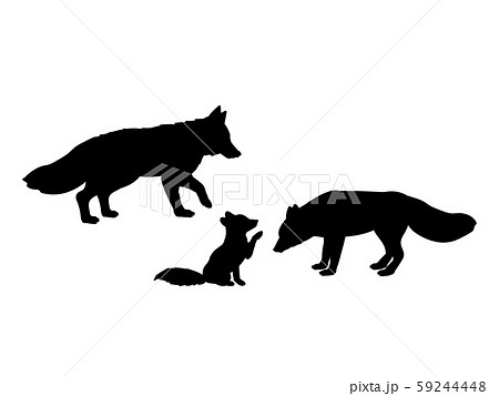 Fox Family Silhouettes Of Animalsのイラスト素材