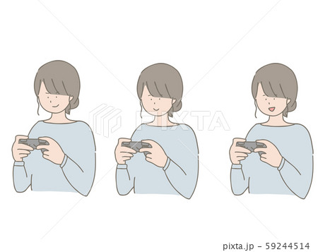 ゲームをする女性 セット ゲームをする女性 セット 59244514
