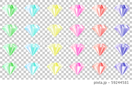 宝石のイラストのカラーバリエーションセット 59244581
