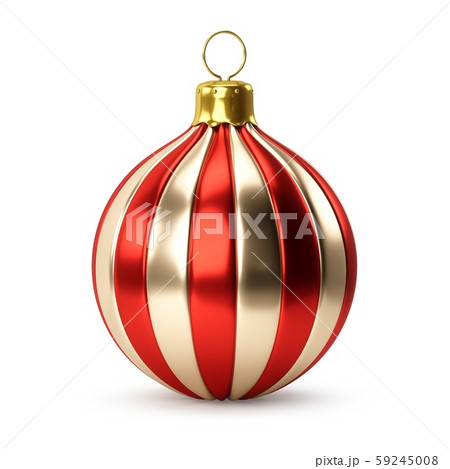 3D rendering Golden Red Christmas Ball on a white background 3D rendering Golden Red Christmas Ball on a white background 59245008