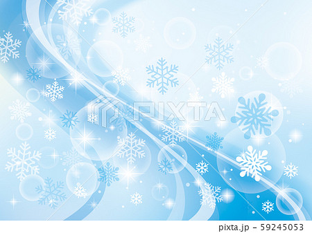 雪 キラキラ 冬 背景 水色のイラスト素材