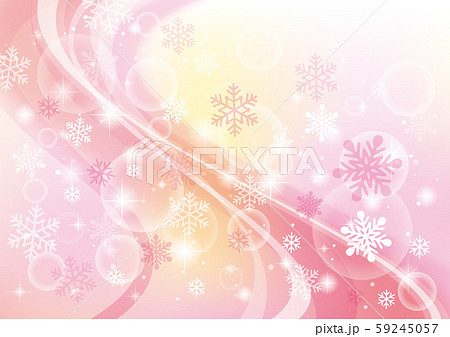雪 キラキラ 冬 背景 ピンクのイラスト素材