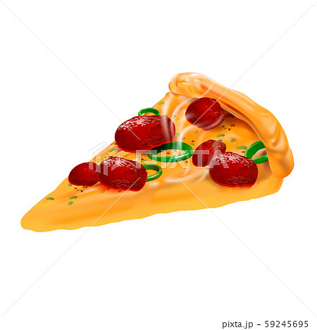 Hot pizza isolated on white background. Vector realistic file. 59245695