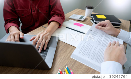 Teaching helping technology concept. Woman young Teaching helping technology concept. Woman young 59245764