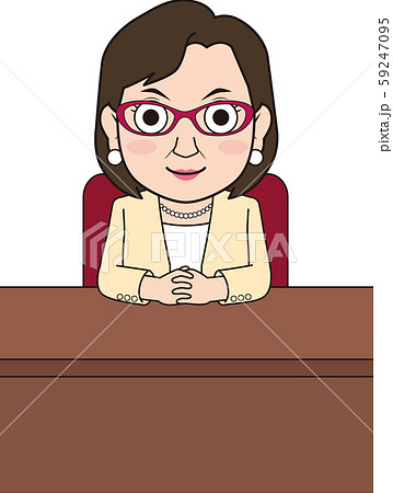 座っている女性社長 59247095