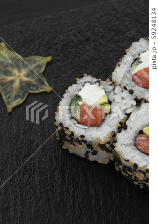 Sushi, rolls, fish dishes. Seafood delicacies Sushi, rolls, fish dishes. Seafood delicacies 59248134