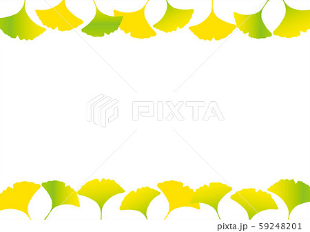 いちょうの葉 色とりどりのイチョウのフレームのイラスト素材